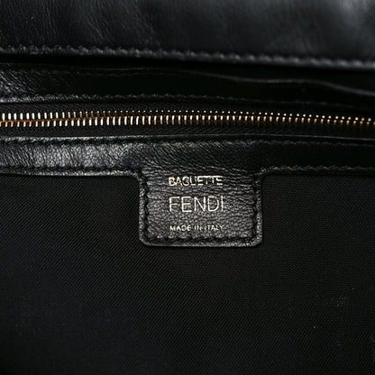 Fendi Nappa FF 1974 Embossed Large Baguette Black 6 of 10