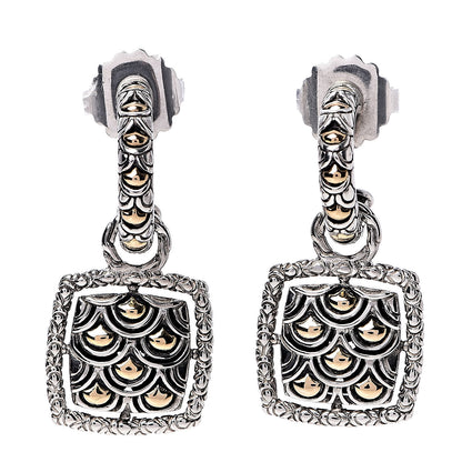 John Hardy Sterling Silver 18K Yellow Gold Naga Square Hoop Earrings 1 of 4