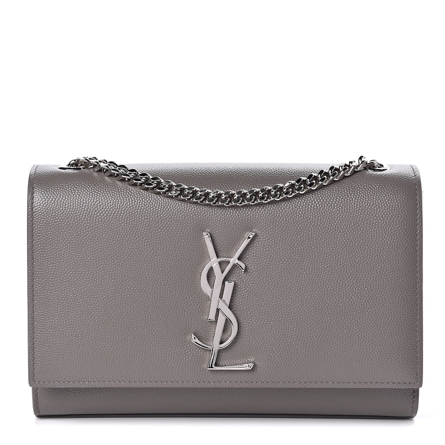 Saint Laurent Grain De Poudre Small Monogram Kate Satchel Fog 1 of 10