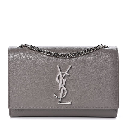 Saint Laurent Grain De Poudre Small Monogram Kate Satchel Fog 1 of 10
