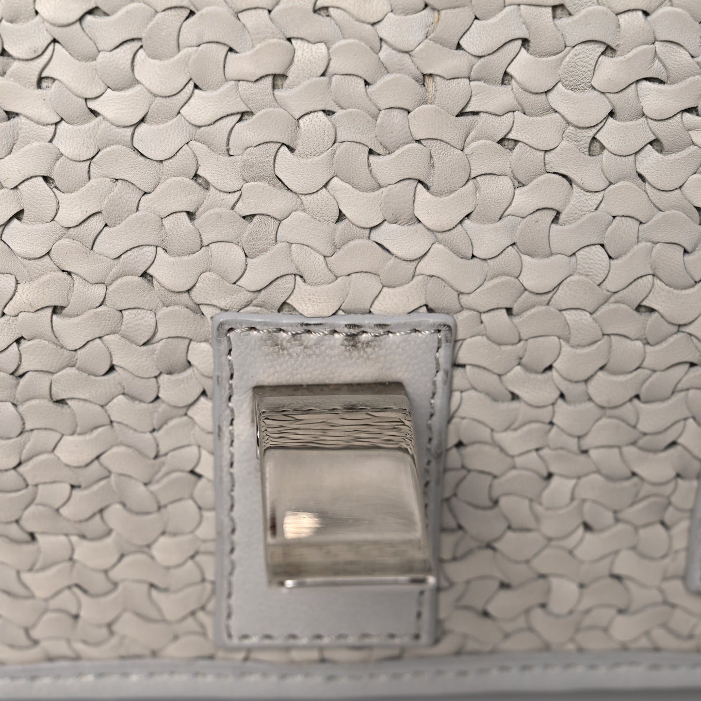 Lambskin Woven Tiny PS1 Satchel Ivory