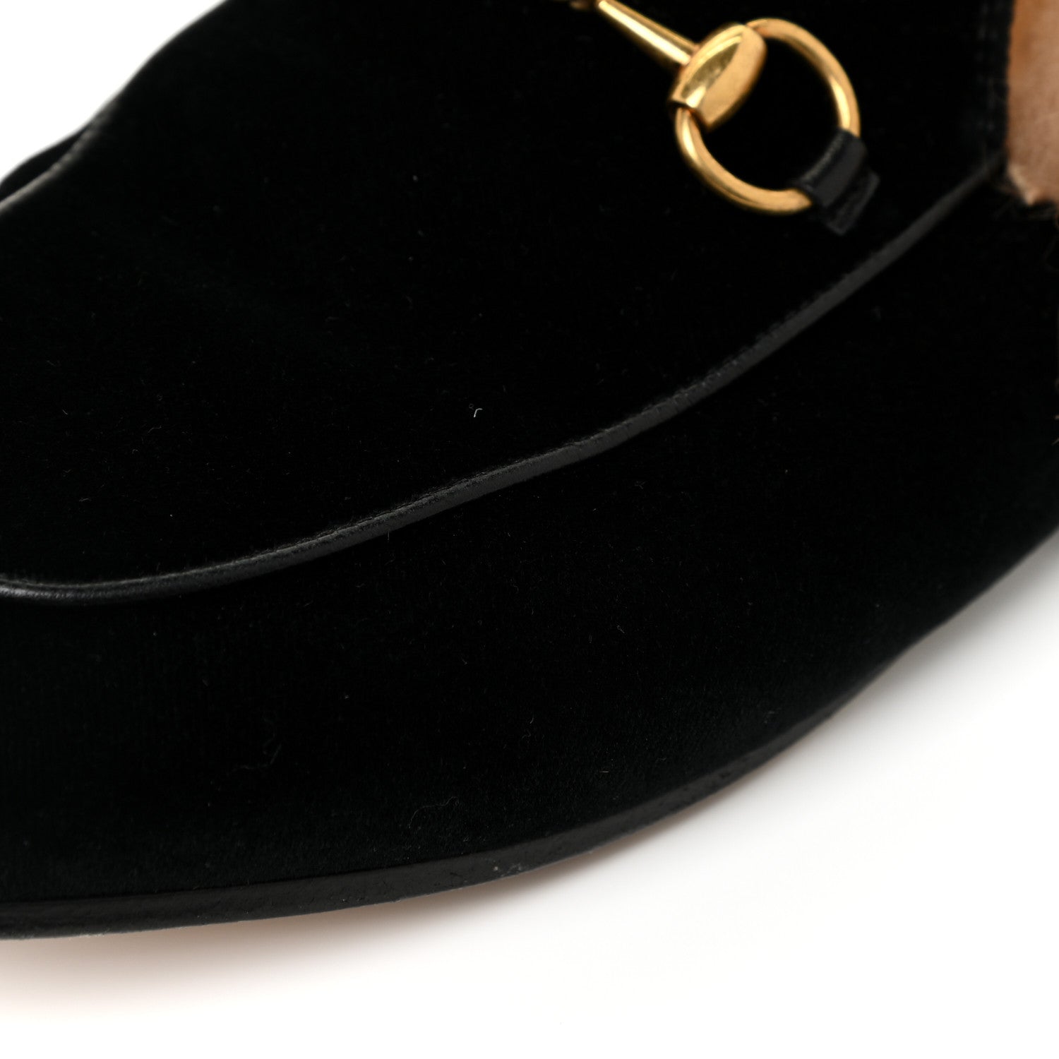 Gucci Velvet Fur Womens Princetown Slippers 37.5 Black 11 of 12