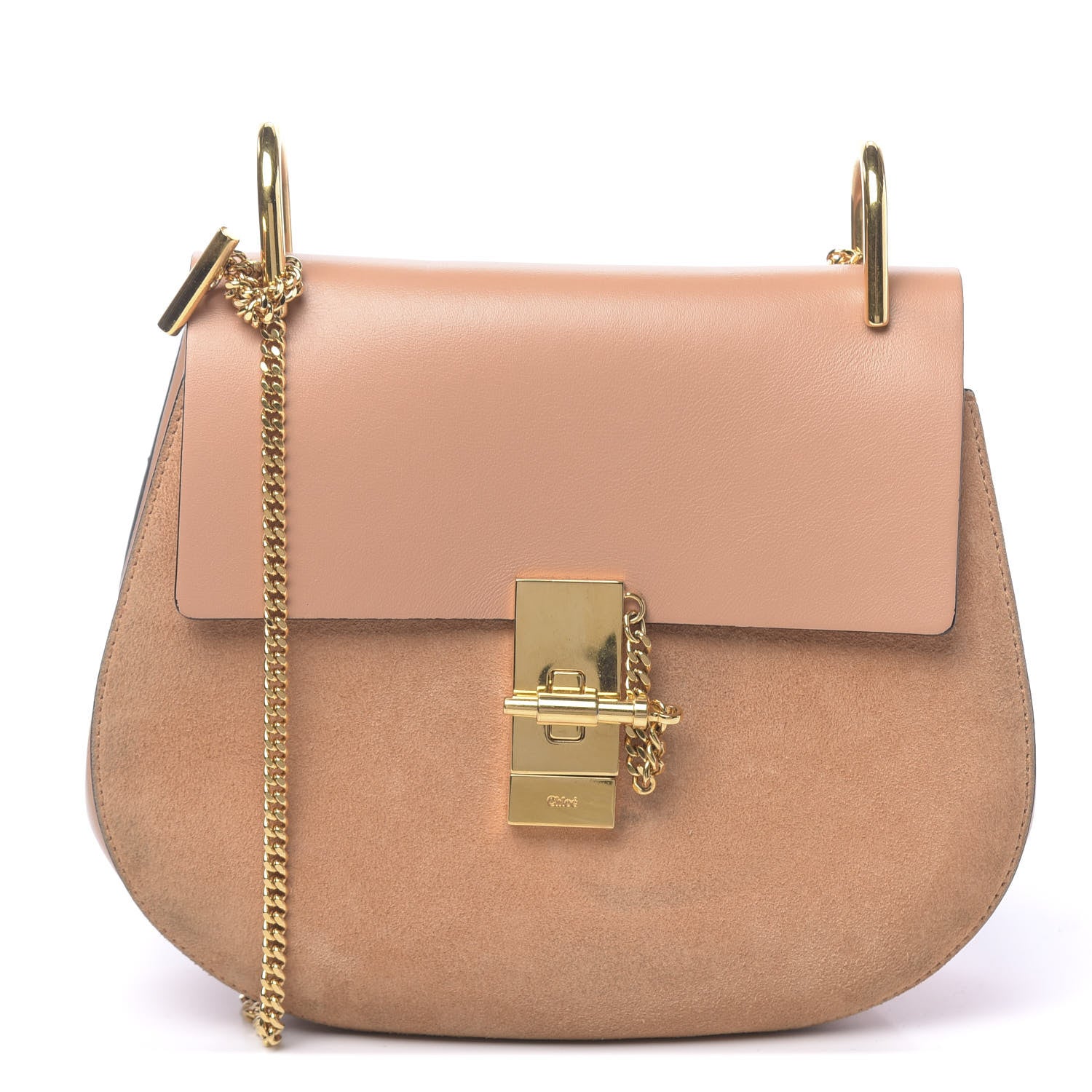 Chloe Suede Smooth Calfskin Drew Shoulder Bag Blushy Pink 1 of 12