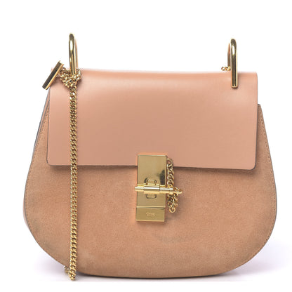Chloe Suede Smooth Calfskin Drew Shoulder Bag Blushy Pink 1 of 12