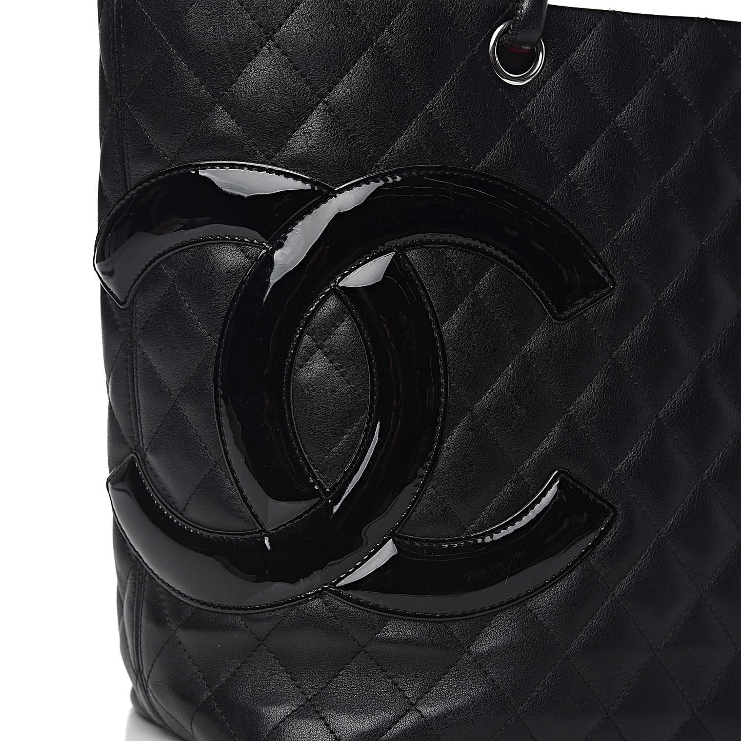 Calfskin Quilted Large Cambon Tote Black