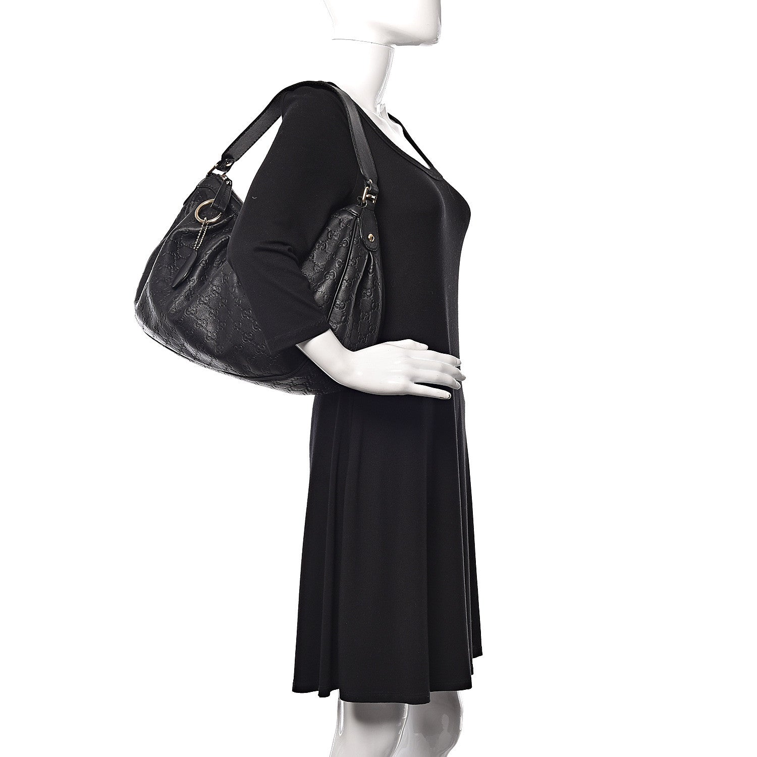 Gucci Guccissima Medium Sukey Top Handle Tote Black 2 of 14