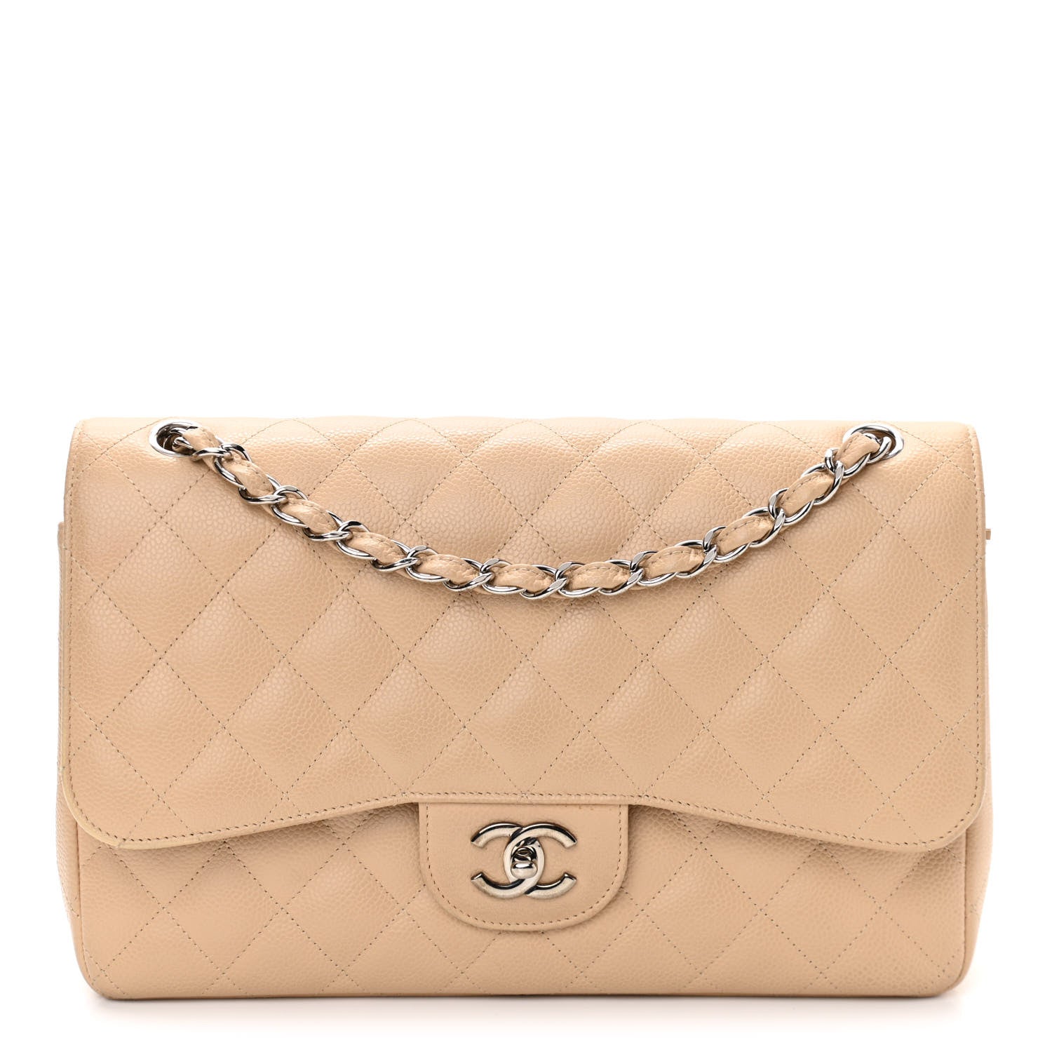 Chanel Caviar Quilted Jumbo Double Flap Beige Clair 1 of 10