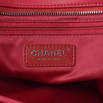 Chanel Lambskin Quilted Accordion Shopping Tote Dark Pink 6 of 10