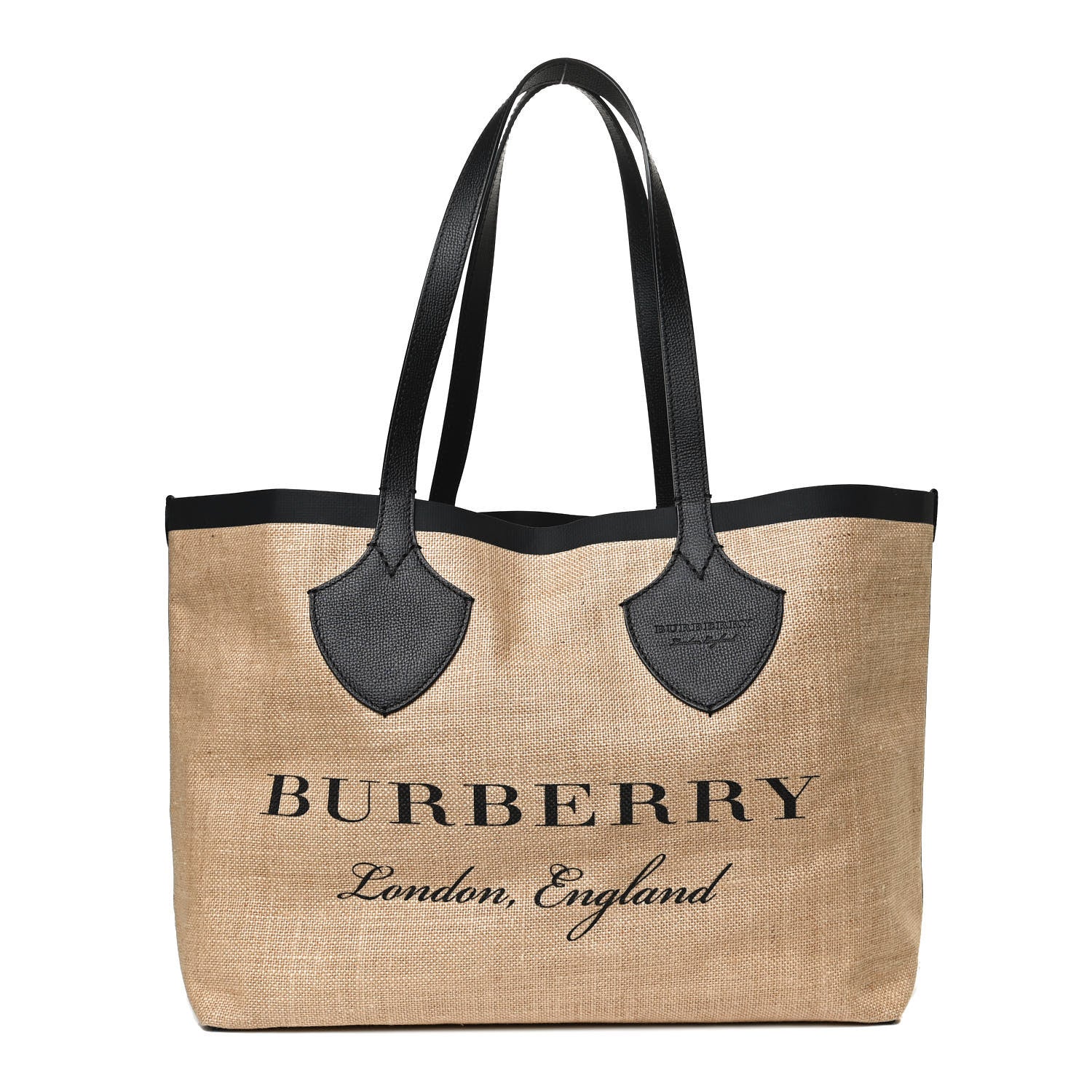 Burberry Raffia Logo Print Medium The Giant Reversible Tote Black 1 of 11