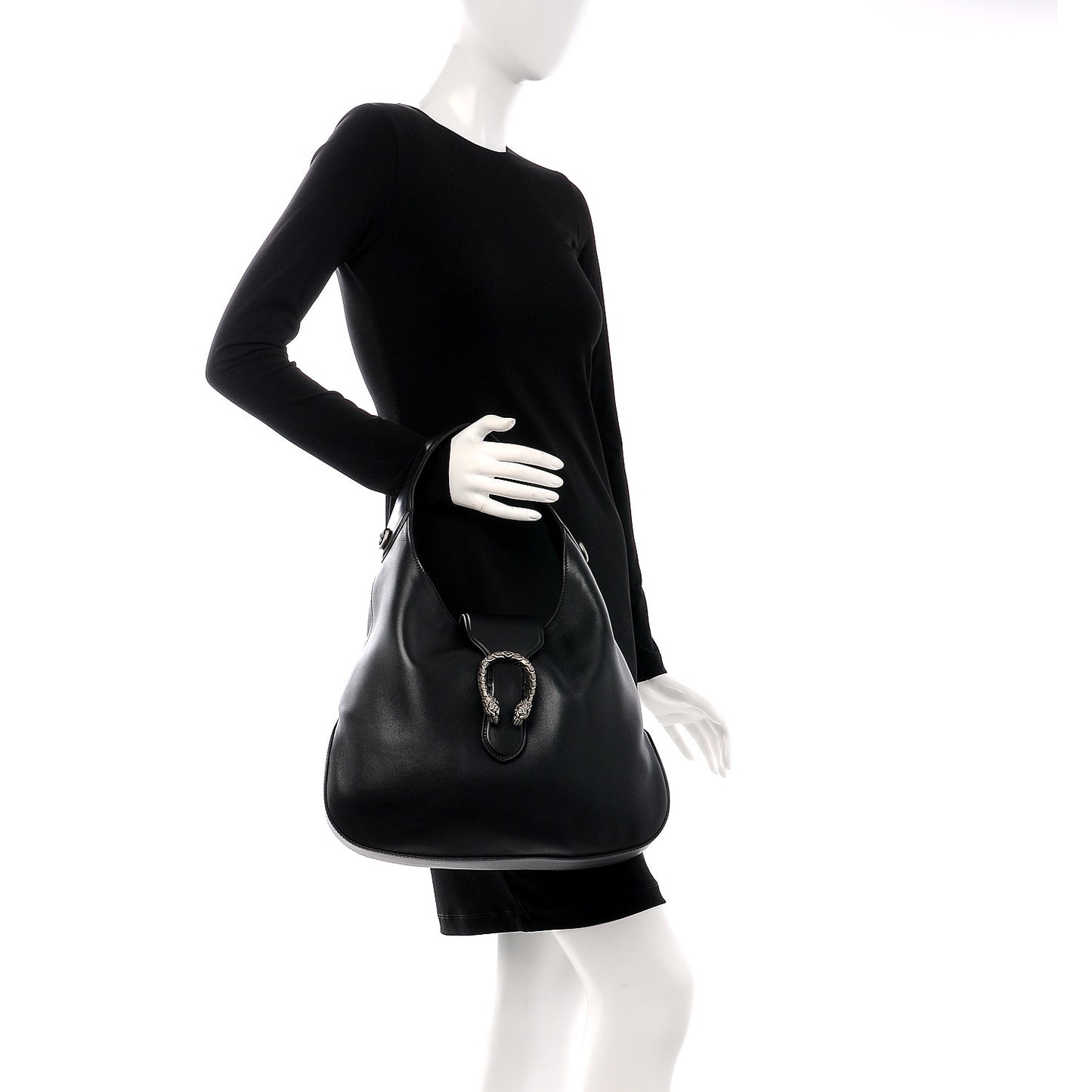 Calfskin Web Medium Dionysus Hobo Black