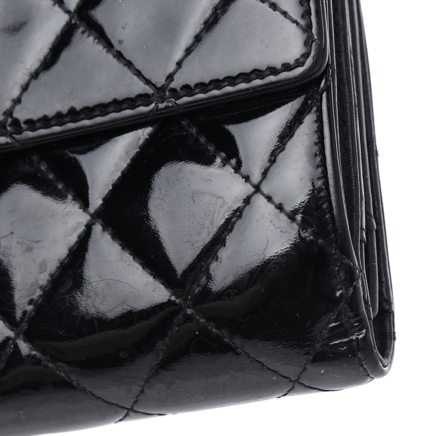 Chanel Patent Quilted Large Brilliant Flap Wallet Black 19 of 20