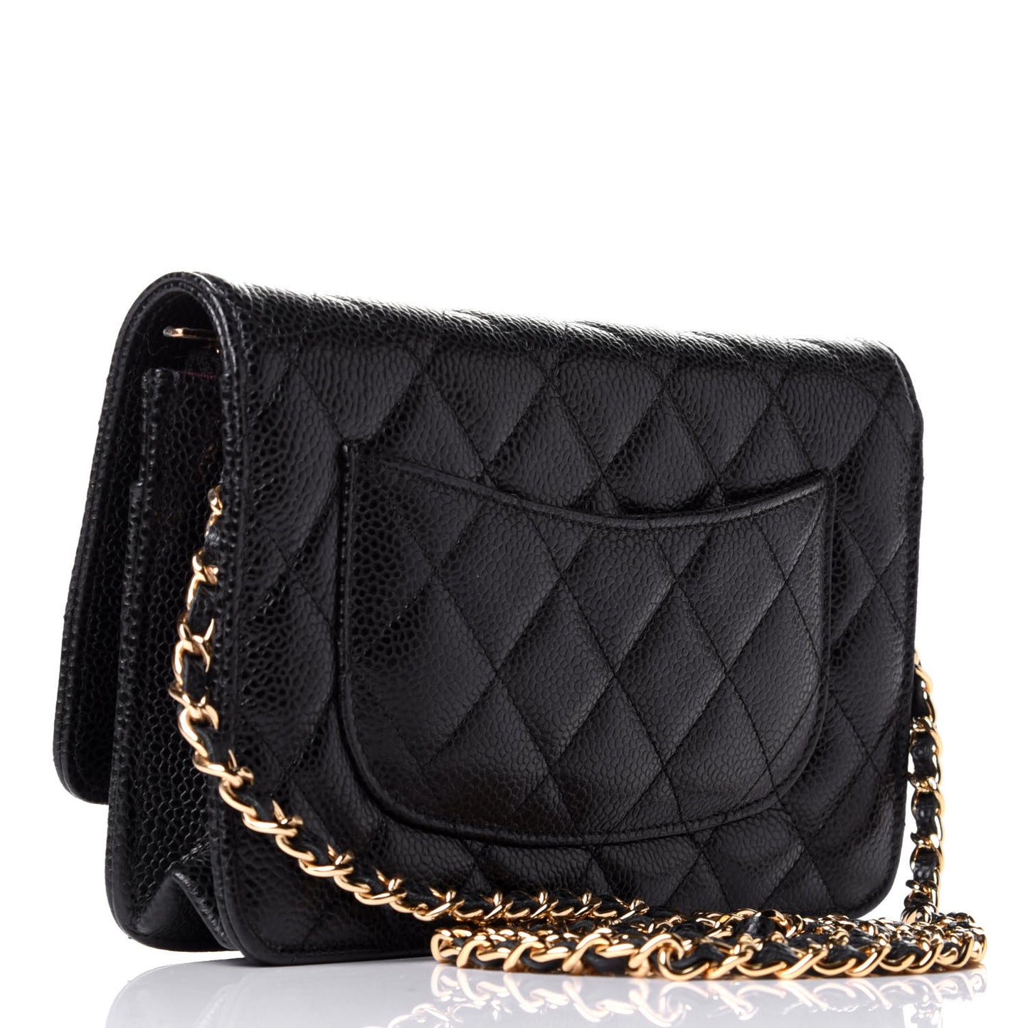 Caviar Quilted Wallet On Chain WOC Black