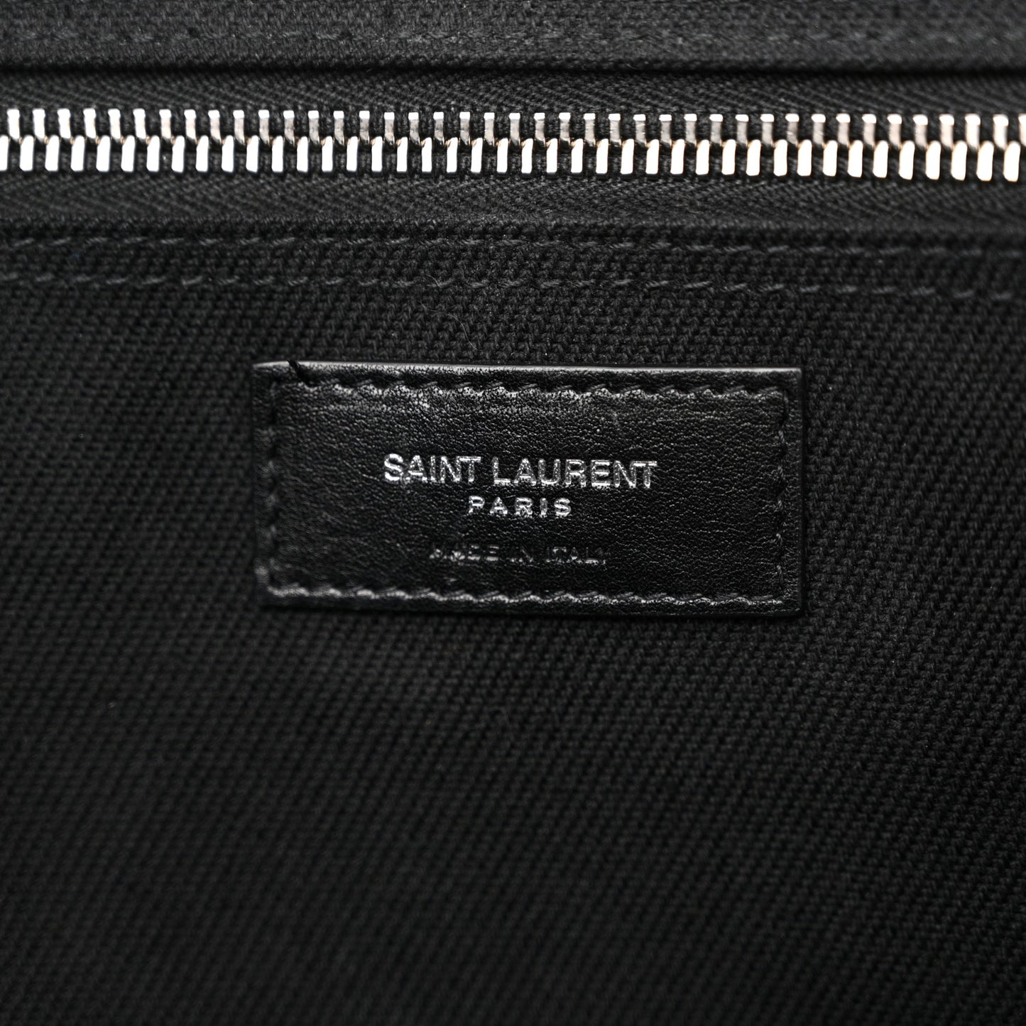 Linen Calfskin Rive Gauche Tote Black