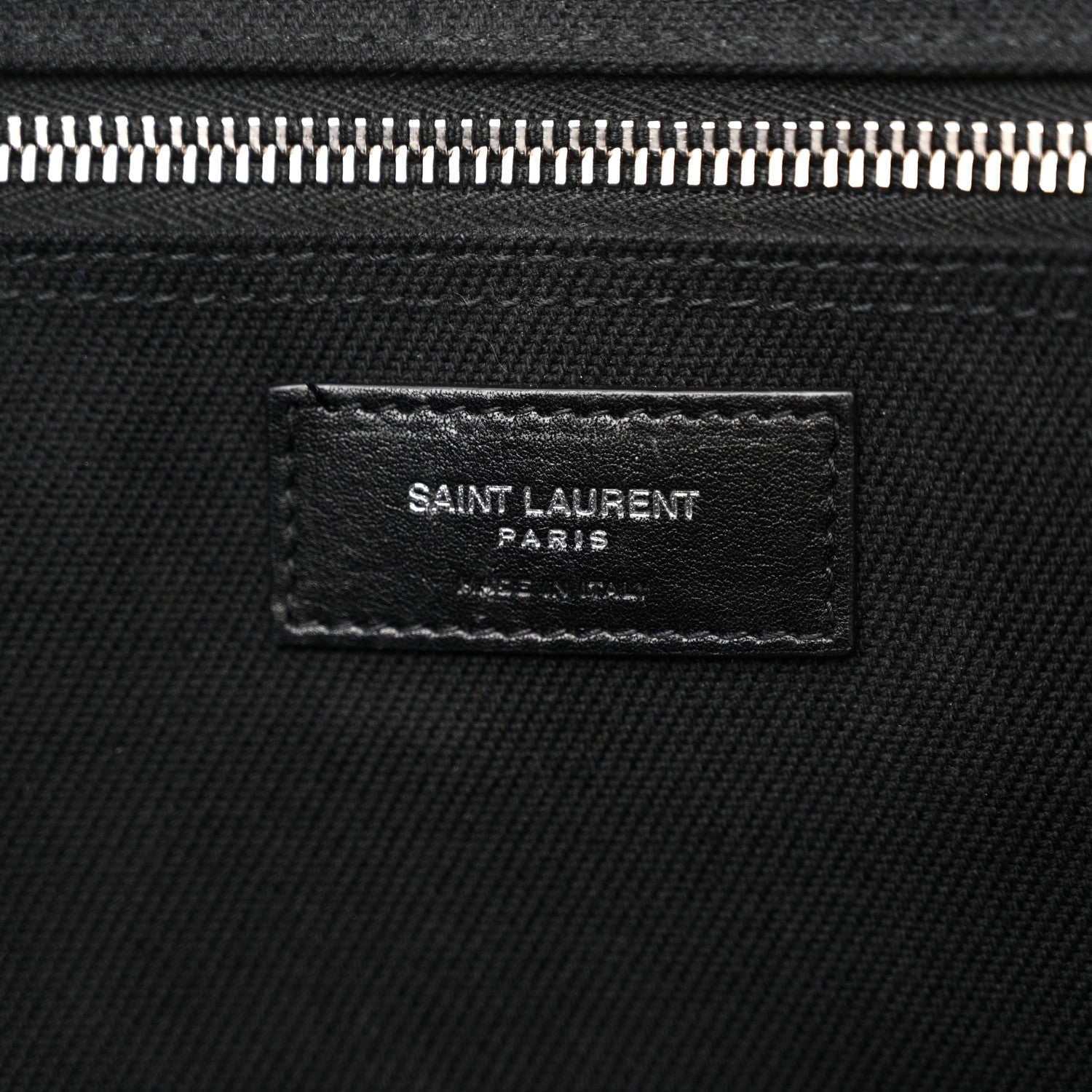 Saint Laurent Linen Calfskin Rive Gauche Tote Black 7 of 12