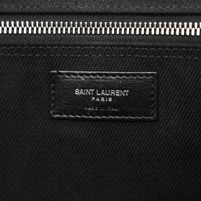 Saint Laurent Linen Calfskin Rive Gauche Tote Black 7 of 12