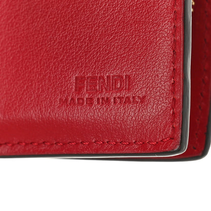 Fendi Vitello Cruise F is Fendi Bi-Color FF 1974 Embossed Compact Wallet Maya Black Fragola 11 of 19