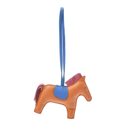 Hermes Milo Lambskin Grigri Rodeo Horse Bag Charm MM Orange Bleu Zanzibar Rose Azalee 1 of 5