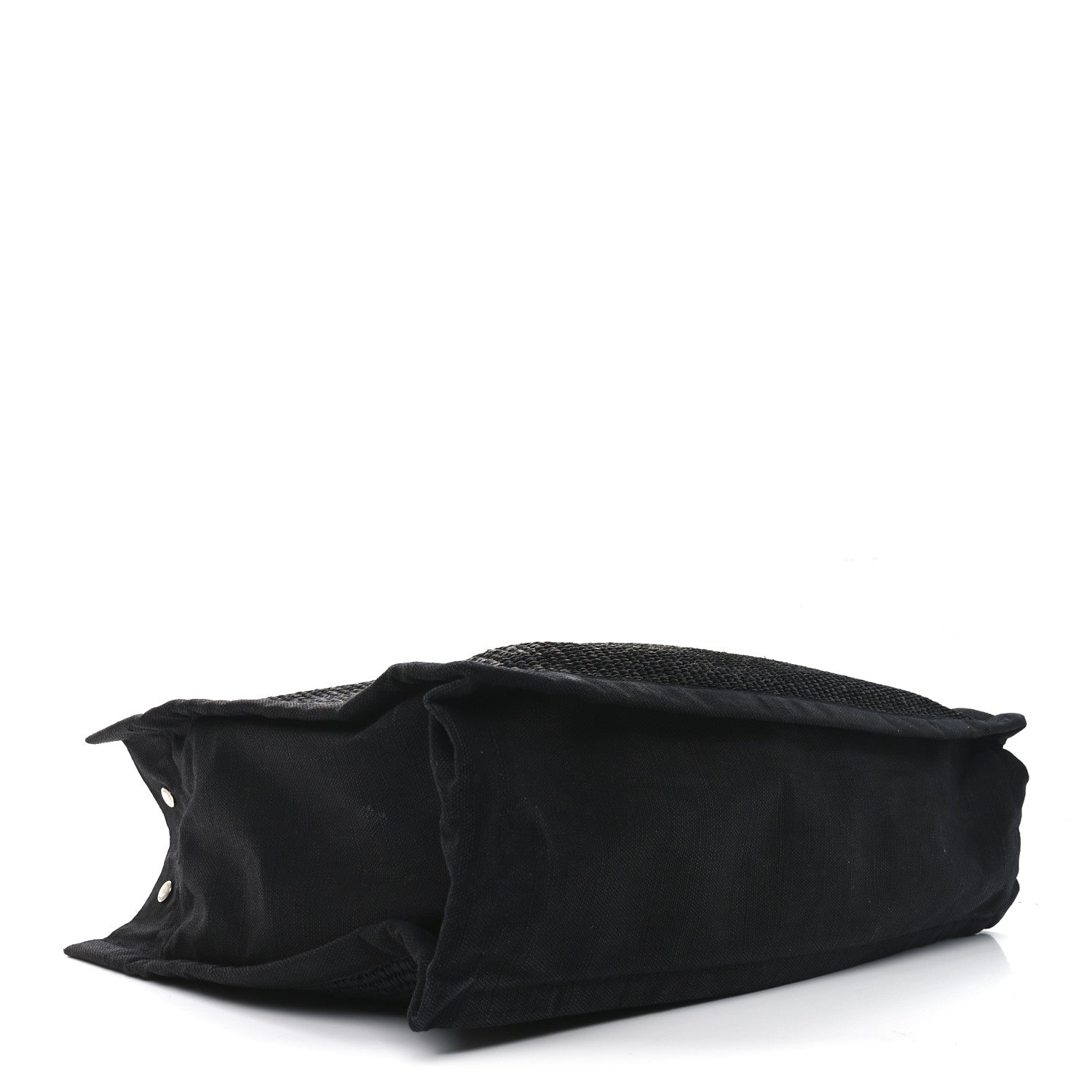 Saint Laurent Raffia Linen Calfskin Rive Gauche Tote Black 4 of 10