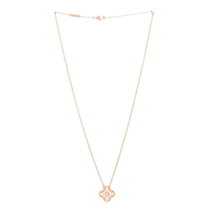 Van Cleef & Arpels 18K Rose Gold Diamond Vintage Alhambra Pendant Necklace 3 of 6