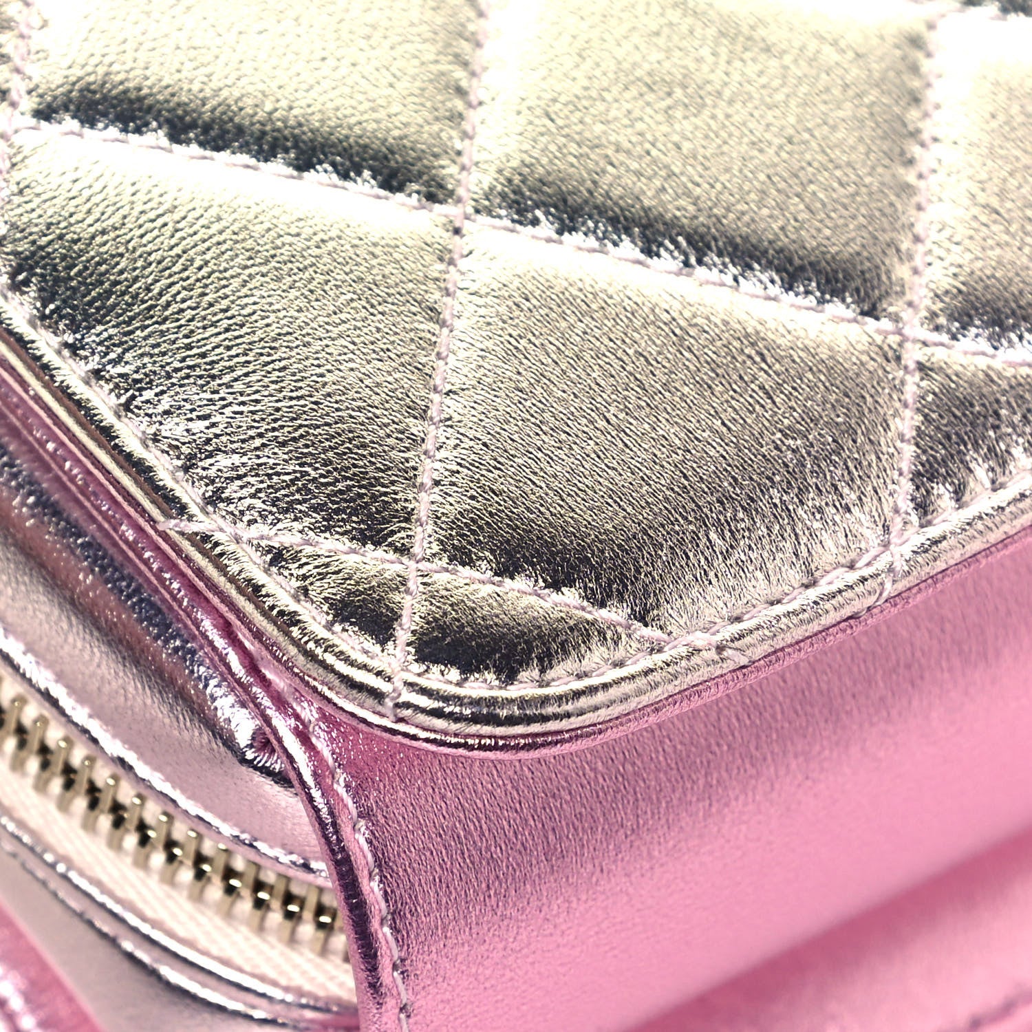 Chanel Metallic Lambskin Like A Wallet Flap Golden Pink 11 of 13