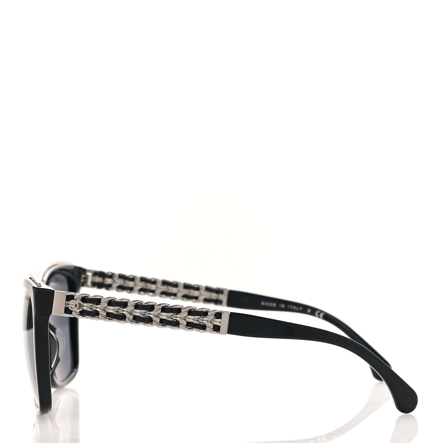 Chanel Calfskin Square Chain Sunglasses 5360-Q-A Black 3 of 9
