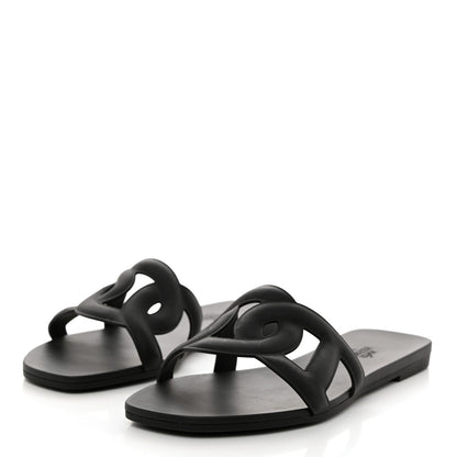 Hermes Rubber Aloha Sandals 36 Black 3 of 8