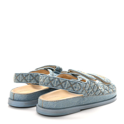 Chanel Denim Quilted Dad Sandals 40 Blue 5 of 10