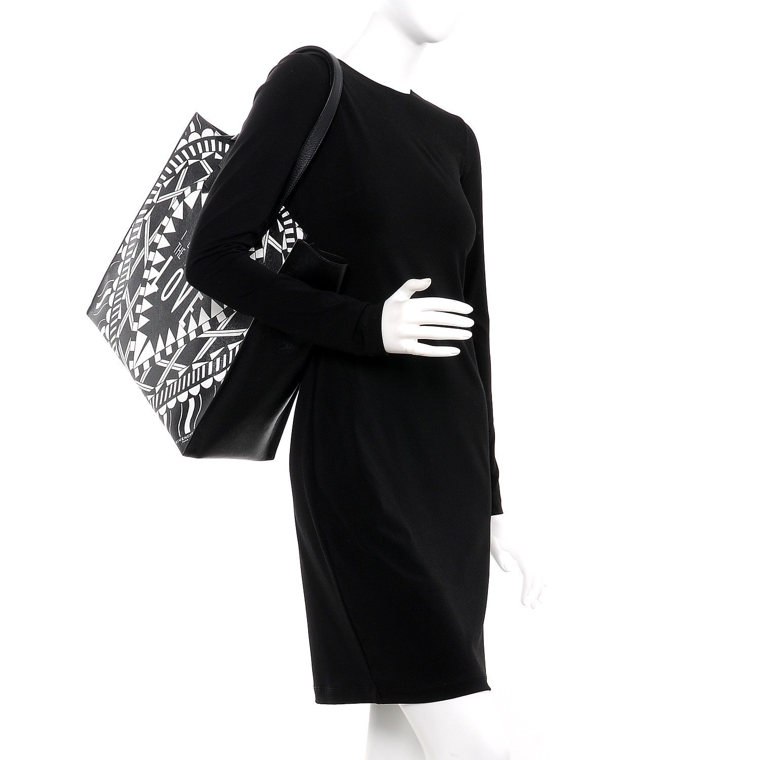 Givenchy Calfskin Power of Love Print Tote Black 2 of 14