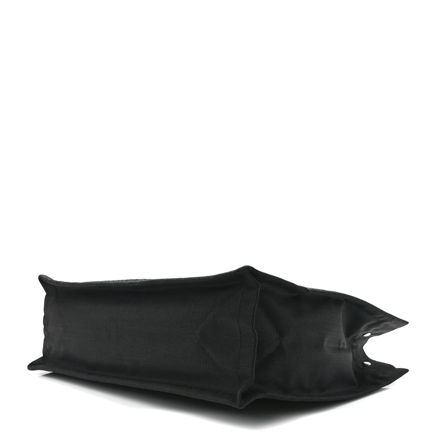Raffia Linen Calfskin Rive Gauche Tote Black