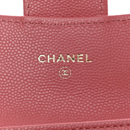 Chanel Caviar Quilted Flap Card Holder Wallet Pink 7 of 11