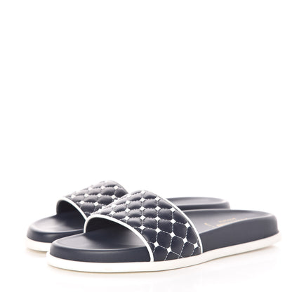 Valentino Garavani Nappa Free Rockstud Spike Pool Slide Sandals 38 Marine 3 of 12