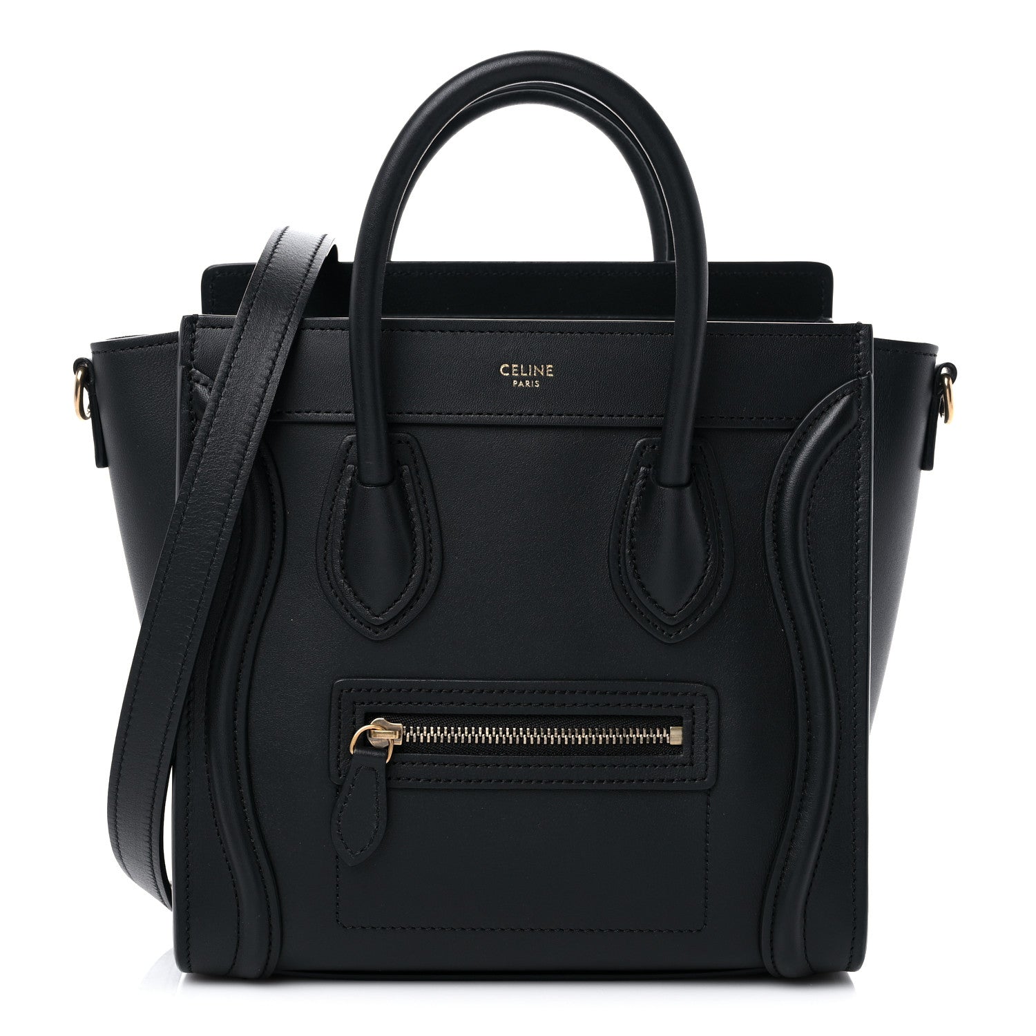 Celine Smooth Calfskin Nano Luggage Black 1 of 14