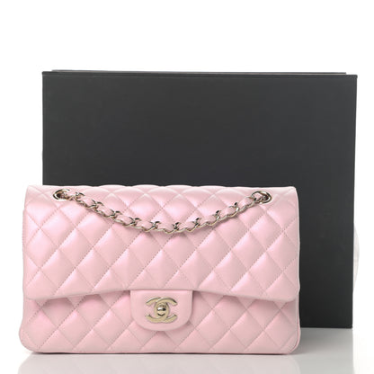 Chanel Iridescent Calfskin Quilted Medium Double Flap Light Pink 12 of 12