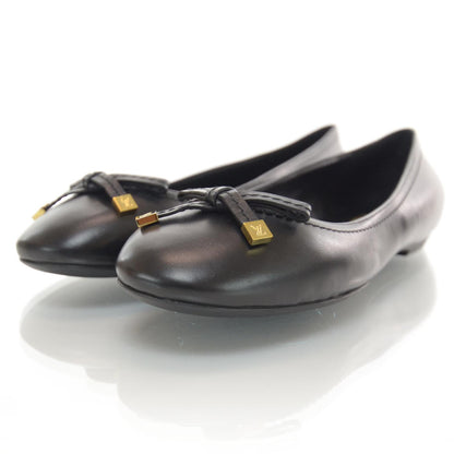 Louis Vuitton Leather Bow Ballet Flats Black NEW 37.5 2 of 7
