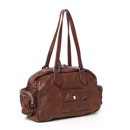 Prada Soft Calf Shoulder Bag Bruciato 2 of 9