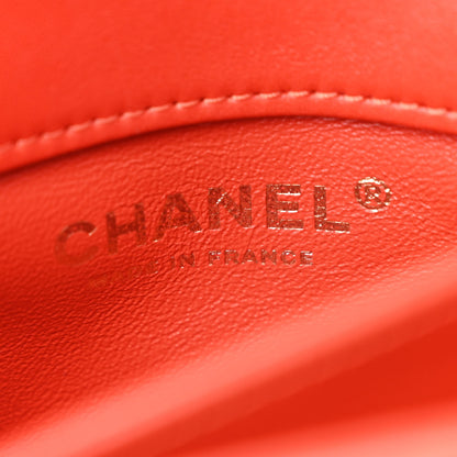 Chanel Lambskin Quilted Wood Mini Coco Handle Flap Red 7 of 11