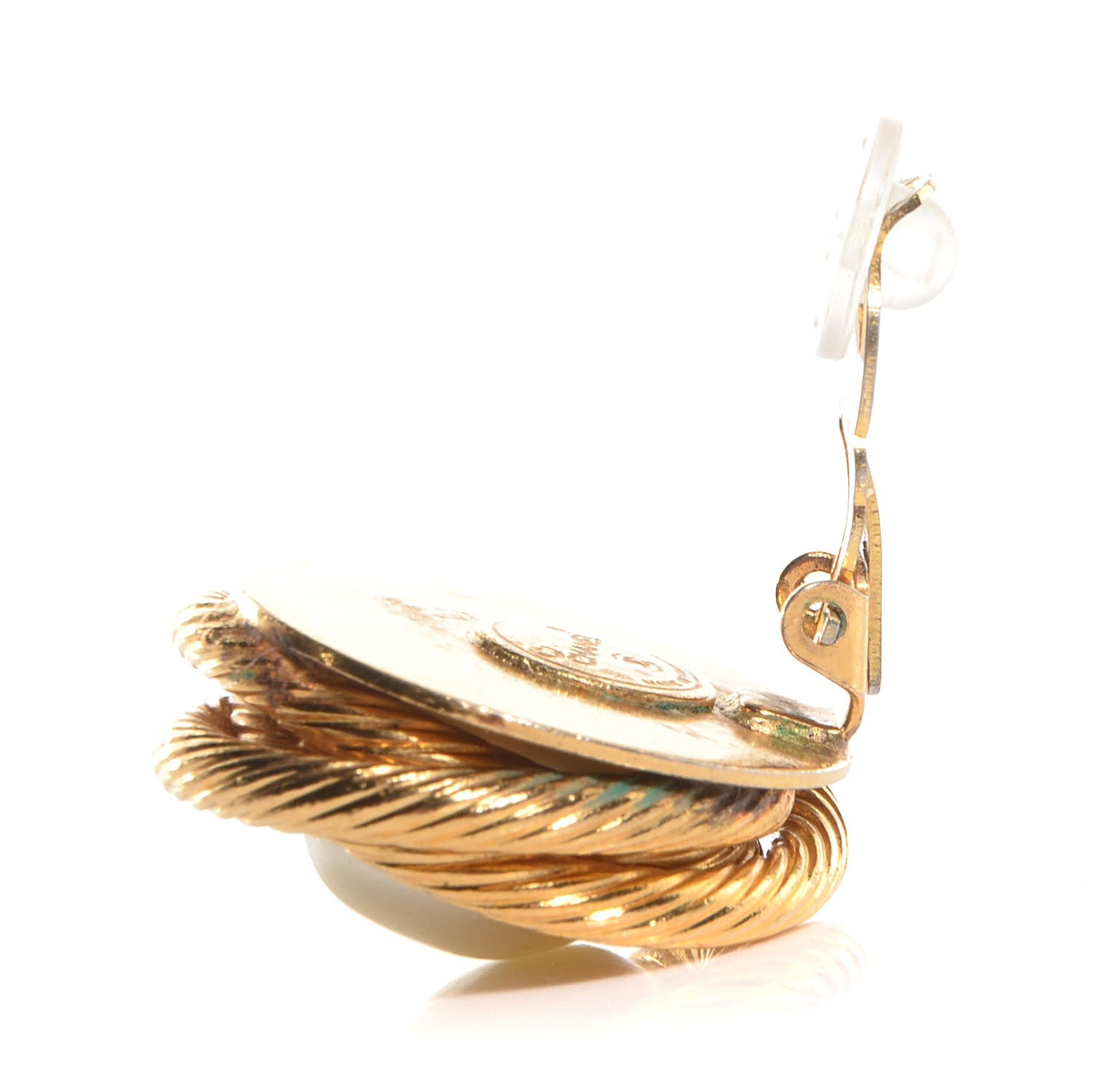 Chanel Pearl Clip On Earrings Gold 3 of 4
