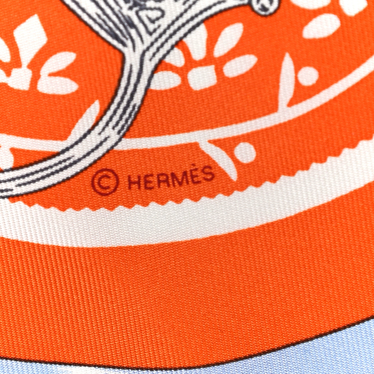 Hermes Silk Etriers Remix Scarf 45 Orange Ciel 4 of 4