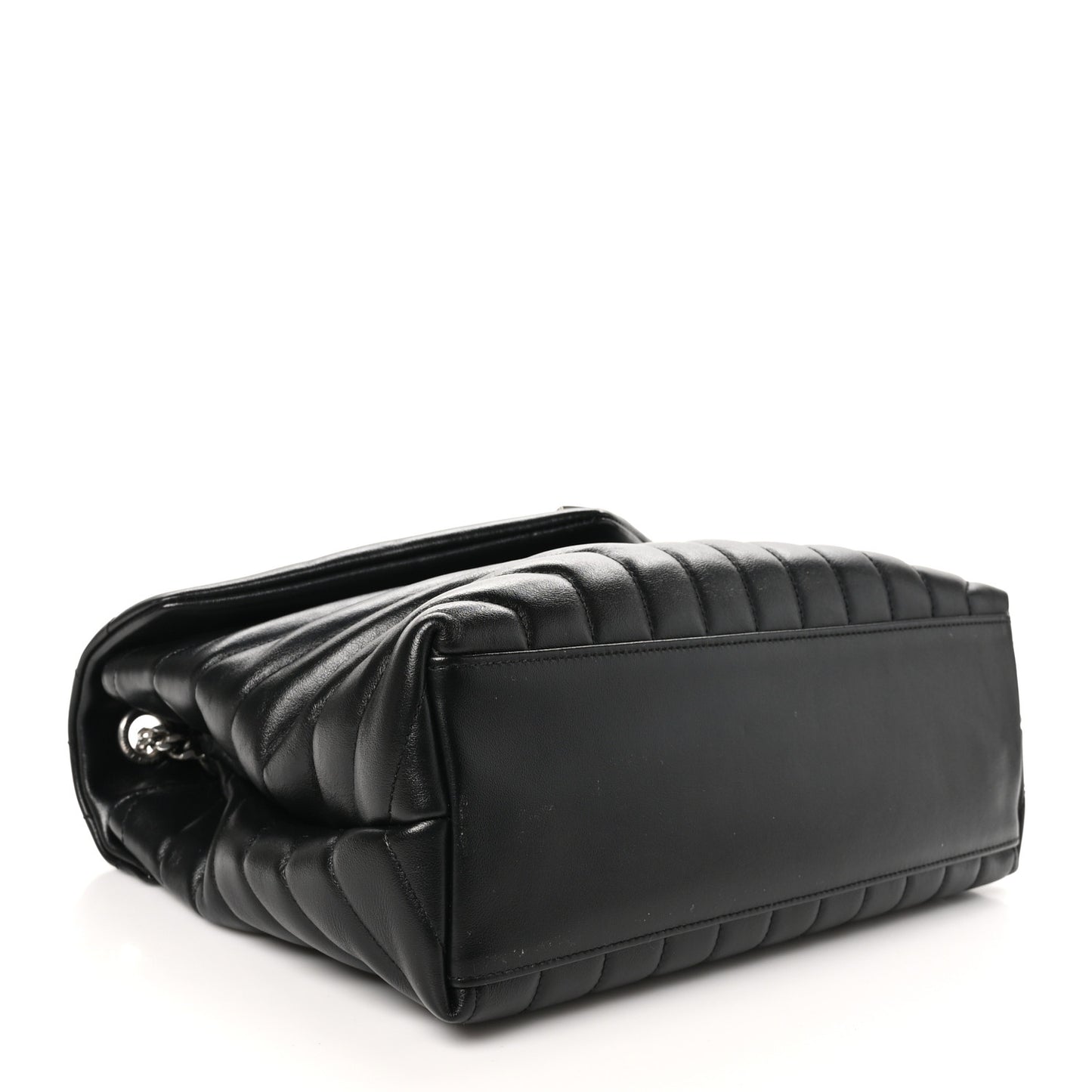 Calfskin Y Quilted Monogram Medium Loulou Chain Satchel Black