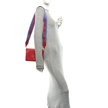 Prada Vitello Daino Flap Crossbody Rosso 2 of 10