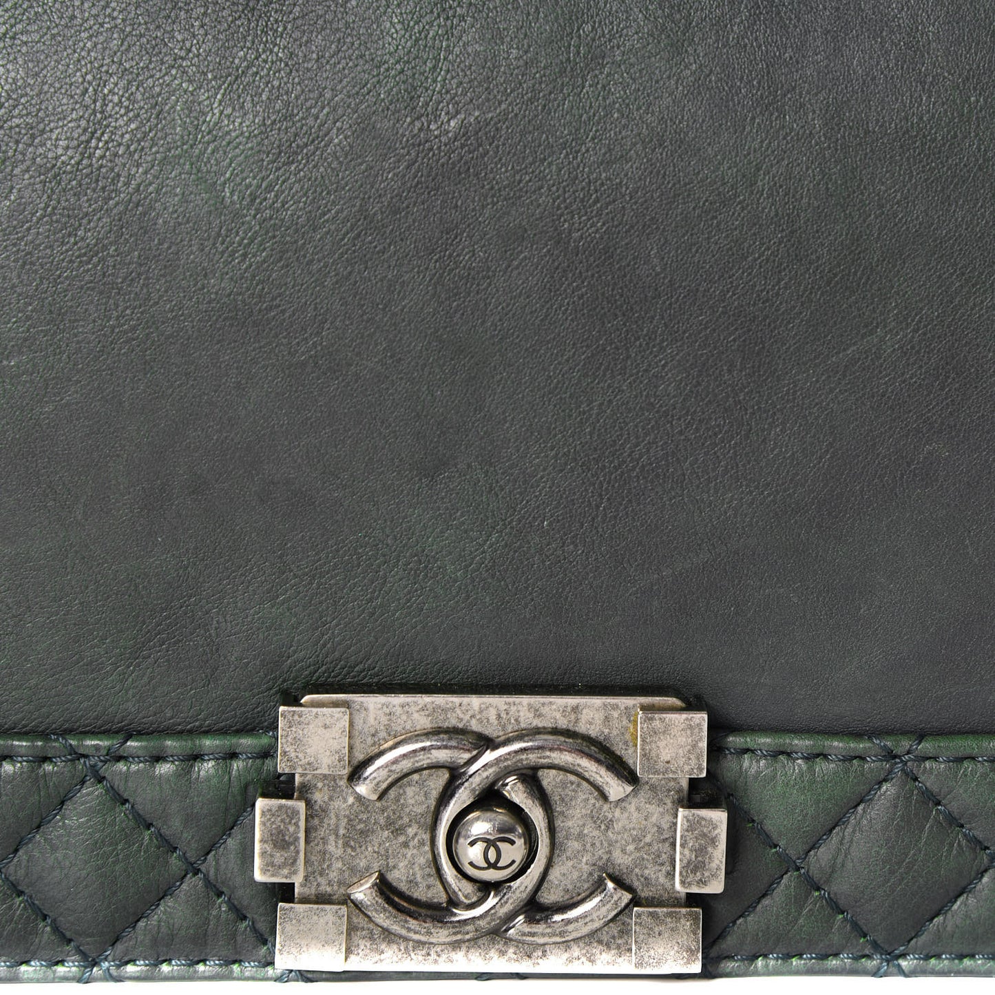 Calfskin Medium Boy Reverso Flap Dark Green