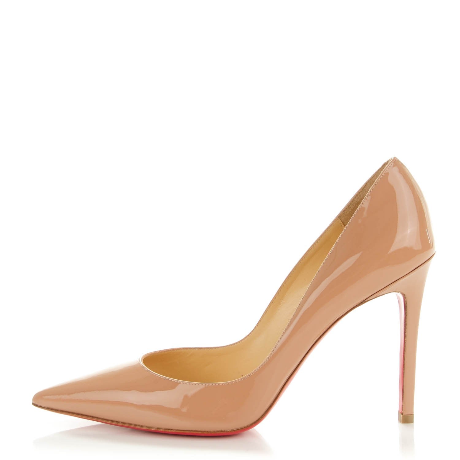 Christian Louboutin Patent New Decoltissimo 100 Pumps 38.5 Nude 1 of 8