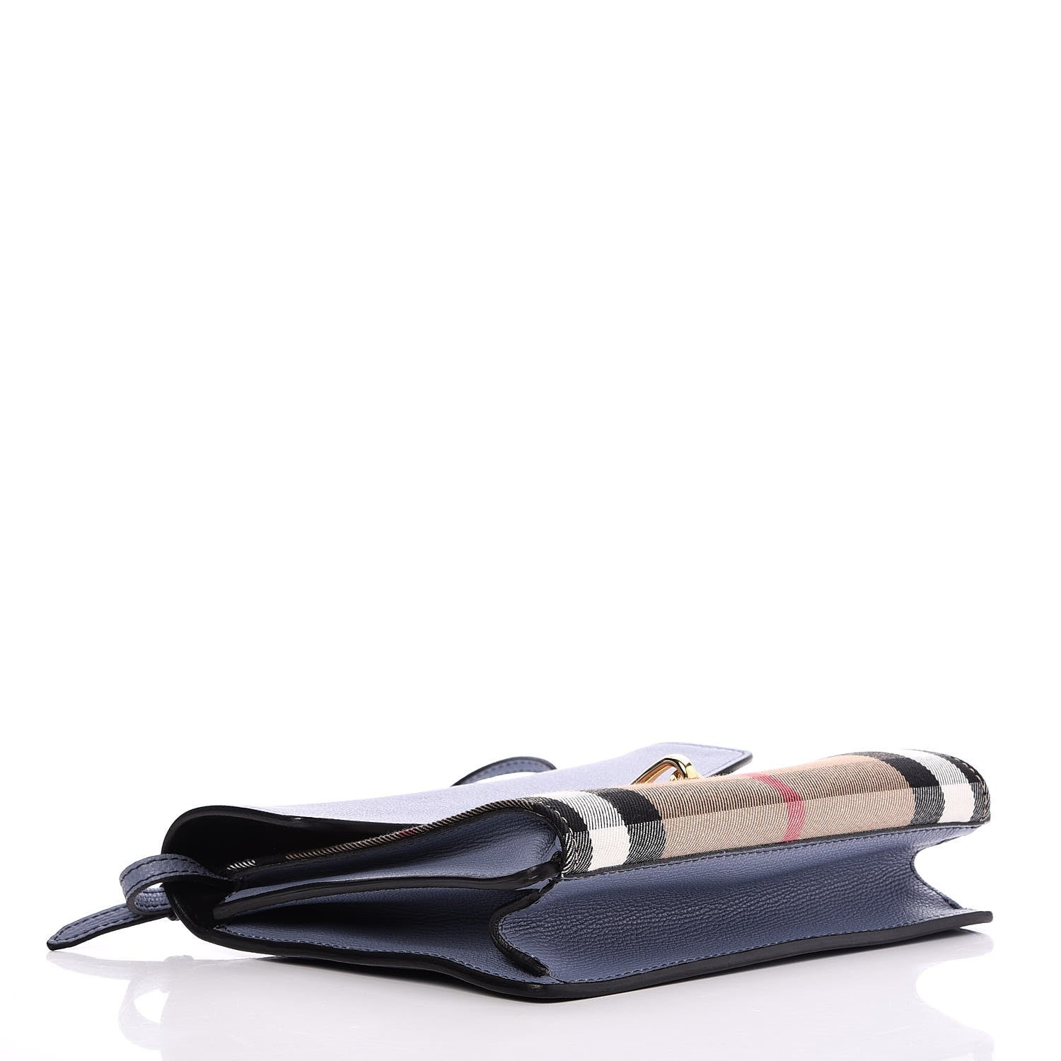 Burberry Derby Calfskin House Check Small Macken Crossbody Bag Slate Blue 4 of 8