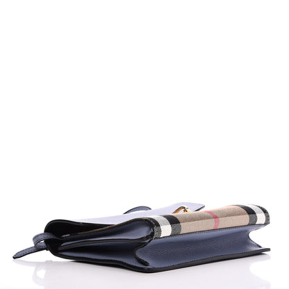 Burberry Derby Calfskin House Check Small Macken Crossbody Bag Slate Blue 4 of 8