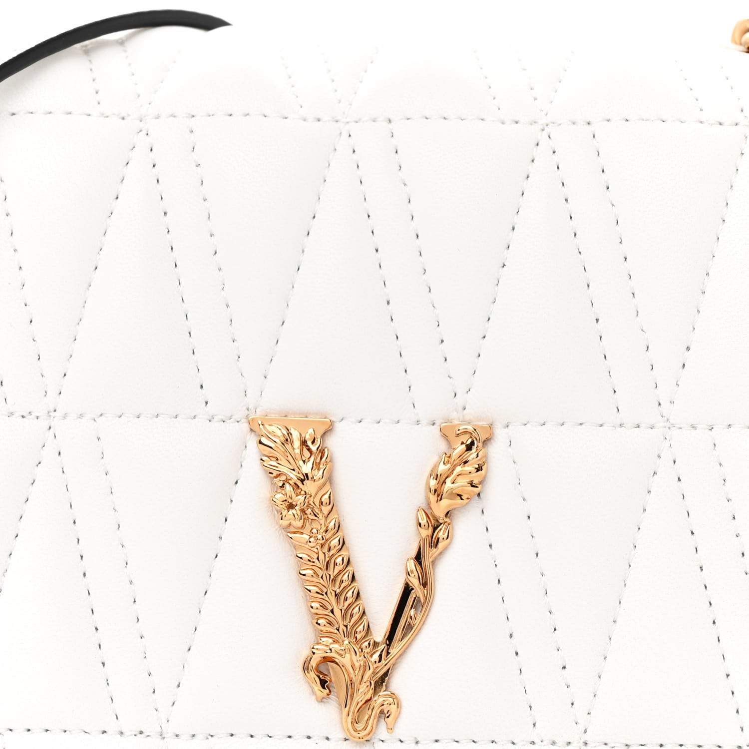 Versace Nappa Quilted Virtus Bag White 7 of 10