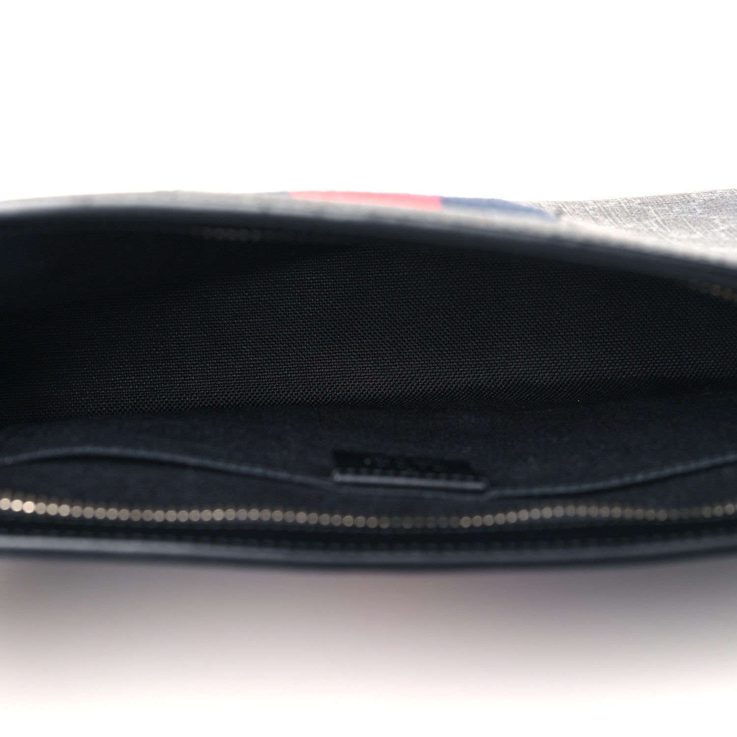 Gucci GG Supreme Monogram Selleria Calfskin Web New Web Cosmetic Case Black 5 of 7