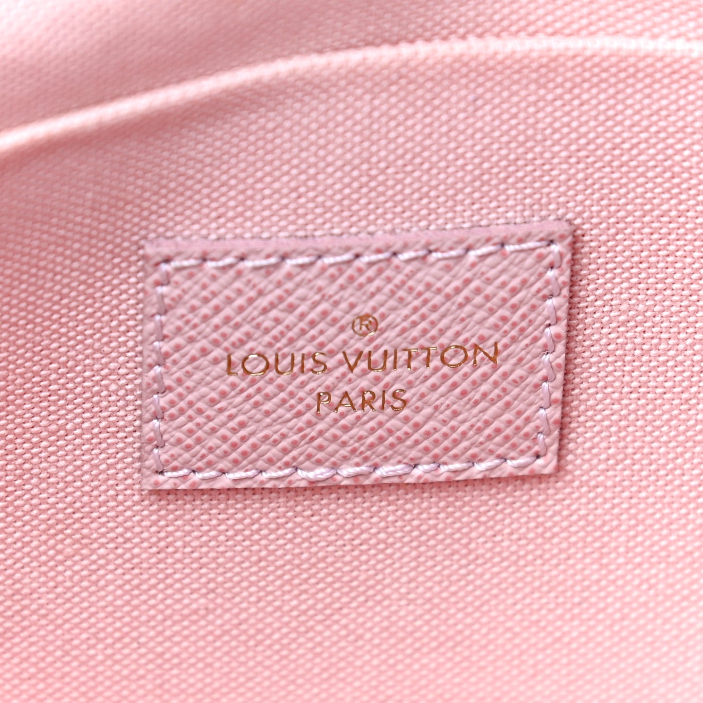 Damier Azur Pochette Felicie Chain Wallet Rose Ballerine