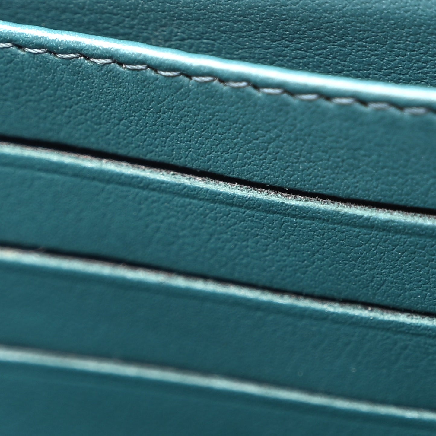 Caviar Quilted Large Gusset Flap Wallet Dark Turquoise