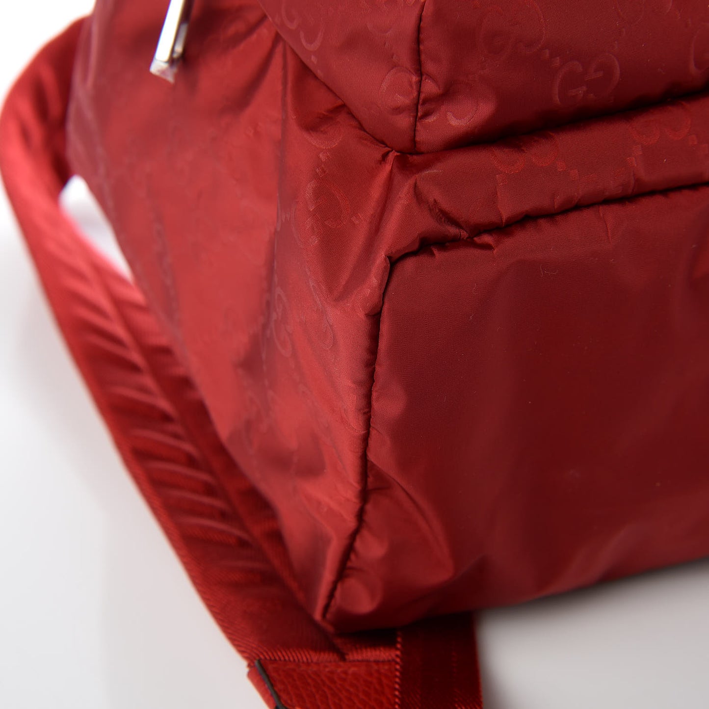 Nylon Monogram Dollar Calfskin Medium Light Single Buckle Backpack Vibrant Red
