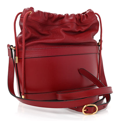 Gucci Azalea Sakai Calfskin Horsebit 1955 Drawstring Bucket Bag New Cherry Red 3 of 10